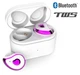 Беспроводные Bluetooth наушники вкладыши гарнитура Hyper HBQ SE-6 в кейсе-зарядке с аккумулятором 650mAh TWS Белые с фиолетовым - изображение 1