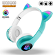 Бездротові Bluetooth навушники з вушками CATEAR BT5 з RGB підсвічуванням, вологозахищені, повнорозмірні Green - зображення 1