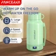 Портативный электрический чайник Pancerka 1 л, 800 Вт, с регулировкой температуры, нержавеющая сталь , дорожный термочайник с дисплеем, зеленый - изображение 3