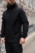 Легкая и теплая куртка soft shell для весны и осени: водонепроницаемая, ветрозащитная, функциональная Intruder с капюшоном и карманами черная/5XL - изображение 2