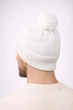 Зимняя шапка с помпоном на флисе (one-size) Белый - изображение 2