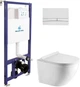 Инсталляция KOLLER POOL Dune 1200SL + панель смыва Integro Cosmo White + подвесной унитаз Round Smart с сиденьем Soft Close дюропласт - изображение 1