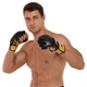Рукавички для змішаних єдиноборств MMA розмір L шкіра на липучці MATSA чорний ME-2010 - зображення 6