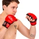 Перчатки для смешанных единоборств MMA на липучке размер M кожа VELO красный ULI-4035 - изображение 5