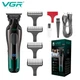 Аккумуляторный триммер для стрижки волос VGR V-998 для бороды и усов с LED-дисплеем Green - изображение 1