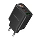Мережевий зарядний пристрій BOROFONE BA98A Ilustre PD30W (2C1A) charger with digital display (EU) Black - зображення 1
