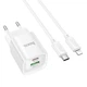 Сітчастий зарядний пристрій з кабелем HOCO C147A Charm PD20W+QC3.0 Charger Set (C to iP)(EU) White (6942007630283) - зображення 3