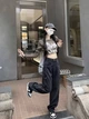 Женские свободные джинсы карго черного цвета в стиле streetwear S - изображение 4