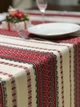 Етнічна вишита льняна скатертина Handmade в Українському стилі 110см. - зображення 5