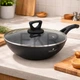 Сковорода WOK 28 см зі скляною кришкою Edenberg EB-14101 - изображение 1