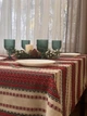 Етнічна вишита льняна скатертина Handmade в Українському стилі Червона 110х145см. - зображення 6