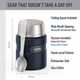 Термос пищевой с широким горлом из нержавеющей стали с ложкой Thermos Stainless King Vacuum 470 мл, SK3000MSTRI4-blue - изображение 2