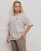 Комплект женский капри и футболка в полоску - Plus Size Nicoletta 46602в 2XL бежевий - зображення 4