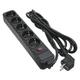 Мережевий фільтр живлення Patron 3.0 m3*1mm2 (SP-1053) 5 розеток BLACK (EXT-PN-SP-1053) - изображение 1