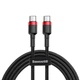 Кабель Baseus Cafule USB-C to USB-C 1m CATKLF-G91) Black/Red [54146] - изображение 1