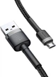 Кабель Baseus Baseus Cafule Cable USB to MicroUSB 2m Grey/Black (CAMKLF-CG1) [73381] - изображение 3