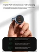 Автомобильное зарядное устройство Baseus Golden Contactor Pro Triple Fast Charger Car Charger 65W U+C+C Dark Gray (CGJP010013) [77944] - изображение 9