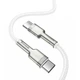 Кабель Baseus Cafule Metal USB-C to USB-C 100W 1m White (CATJK-C02) [82102] - изображение 2