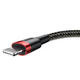 Кабель Baseus Cafule USB to Lightning 0.5m Red/Black (CALKLF-A19) [82076] - изображение 3