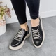 Женские кроссовки кеды ITstyle кожаные Черные 38 (5071Х3) - изображение 9