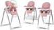 Krzesełko do karmienia Nukido Belo ze stolikiem różowe (5903890611514) - obraz 6