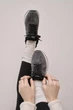 Женские зимние кроссовки PARADIZE SHOES из темно-серой замши с черной меховой опушкой на белой подошве 37 размер (стелька 24 см) - изображение 5