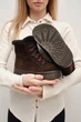 Женские зимние замшевые темно-коричневые ботинки PARADIZE SHOES с шнуровкой и меховой опушкой на высокой подошве 37 размер (стелька 24,1 см) - изображение 2