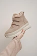 Женские короткие зимние замшевые светло-бежевые ботинки PARADIZE SHOES с липучками спереди на высокой подошве 36 размер (стелька 23,4 см) - изображение 4