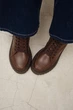 Женские зимние кожаные темно-коричневые ботинки PARADIZE SHOES с боковой молнией и шнуровкой на высокой подошве 36 размер (стелька 23 см) - изображение 3