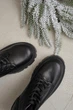 Жіночі зимові шкіряні черевики PARADIZE SHOES чорного кольору з бічною блискавкою та шнурівкою на високій підошві 36 розмір (устілка 23 см) - зображення 5