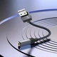 Адаптер USB A на 3.5 мм для ноутбуков и ПК алюминиевый сплав нейлоновая оплетка 0.15 м черный - изображение 2