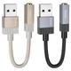 Адаптер USB A на 3.5 мм для ноутбуков и ПК алюминиевый сплав нейлоновая оплетка 0.15 м черный - изображение 4