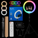 Кольцевая LED лампа RGB 18 дюймов для блогеров и фотографов с регулировкой яркости и дистанционным управлением - изображение 2