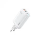 Мережевий зарядний пристрій Remax RP-U55 PD+QC 3.0 (1USB/2Type-C/3A/65W) White - зображення 1
