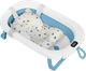 Ванночка складна для дітей Ricokids RK-287 з термометром і вкладкою Біло-синя (5903890629199) - зображення 1
