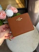 Гаманець Coach Snap Wallet In Signature Canvas коричневий натуральна шкіра + подарункове пакування - изображение 6