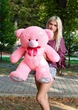 Мягкая игрушка BigMishki плюшевый мишка Томми 100 см розовый - изображение 2