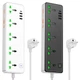 Сетевое зарядное устройство удлинитель Hoco AC13A 5x220V+3хUSB+1хType-C 2500W DC17W 1.5 м EU Черный с белым - изображение 6