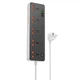Мережевий зарядний пристрій Подовжувач з USB HOCO AC14A Rico 5x220VEU+3хUSBх18W+Type-Cх30W 2500W PD/QC 3A/30W 1,5 м Чорний з білим - зображення 1