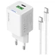 Зарядний пристрій ColorWay C101A GaN Mini 20W PD PPS USB-C + USB-A QC4.0 + cable USB-C to USB-C black (CW-CHS062PDC-WT) - зображення 2