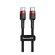 Кабель Baseus Cafule Type-C to Type-C PD2.0 100Вт 5A 20В 2 м Red-Black (CATKLF-AL91) - изображение 5