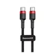 Кабель Baseus Cafule Type-C to Type-C PD2.0 100Вт 5A 20В 2 м Red-Black (CATKLF-AL91) - изображение 6