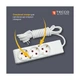 Сетевой удлинитель TECCO 3м 2 поста white (8681277841118) - изображение 7