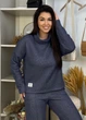 Жіночий костюм брючний oversize з люрексом туніка і прямими брюками Innoe 210366-5, р. 48/50 Темно-синій - зображення 5