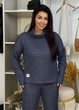 Жіночий костюм брючний oversize з люрексом туніка і прямими брюками Innoe 210366-5, р. 48/50 Темно-синій - зображення 6