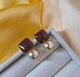 Сережки деликатные подвески 2.2х1.2 см jewelry Коричневые - изображение 1