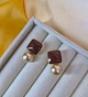 Сережки деликатные подвески 2.2х1.2 см jewelry Коричневые - изображение 4