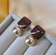 Сережки деликатные подвески 2.2х1.2 см jewelry Коричневые - изображение 6