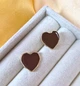 Сережки деликатные Сердце jewelry Коричневые - изображение 1