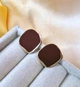 Сережки деликатные Прямоугольники jewelry Коричневые - изображение 3